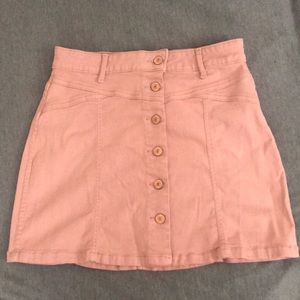 Pink Denim Skirt